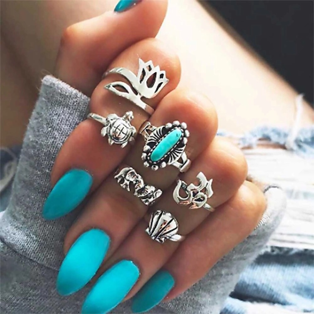 🛍NEW⚡️ 6pc Boho Style Midi Ring Set